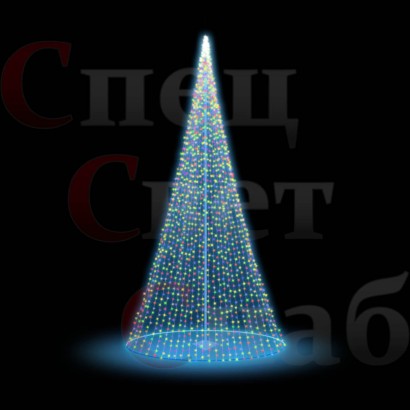Уличная светодинамическая елка 4 м Разноцветная металлокаркас