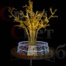 Морозоустойчивое световое дерево "Золотистый Клен" тепло-белый со скамьей белой