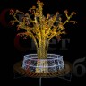 Уличная световая фигура "Древо Памяти" тепло-белое со скамьей белой