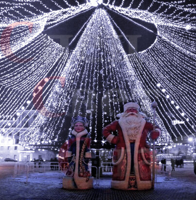 Гирлянда для уличного освещения "Звездное Небо" d=20м IP44 10м 125 нитей белый