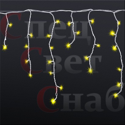 Уличная бахрома ЭКОНОМ 12 м тепло-белая светлый шнур