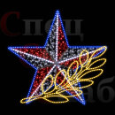 "Звезда триколор с ветвью" на опоре 200х160 см