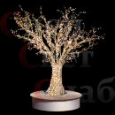 Металлокаркасное световое дерево "Золотистый Клен" с бетонной скамьей