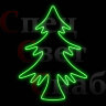 Уличное световое панно "Елочка" Зеленая 85х70см неон